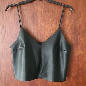 Kendall & Kylie Faux Leather Crop Top